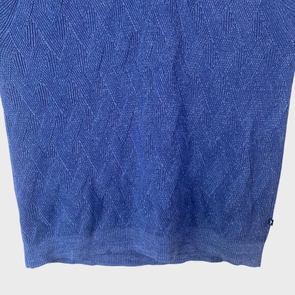 Tommy Bahama Napa Ridge 1/4 Zip Sweater Men's XXL Blue Ribbed Knit Long-Sleeve - Picture 6 of 12